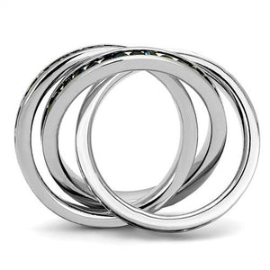 3W1334 - Rhodium Brass Ring with Synthetic Synthetic Glass in Montana