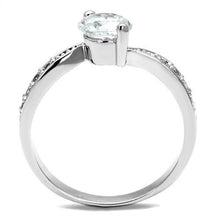 Load image into Gallery viewer, 3W1337 - Rhodium Brass Ring with AAA Grade CZ  in Clear