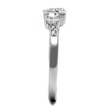 Load image into Gallery viewer, 3W1338 - Rhodium Brass Ring with AAA Grade CZ  in Clear