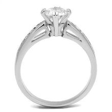 Load image into Gallery viewer, 3W1340 - Rhodium Brass Ring with AAA Grade CZ  in Clear