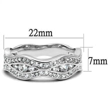 Load image into Gallery viewer, 3W1345 - Rhodium Brass Ring with AAA Grade CZ  in Clear