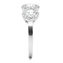 Load image into Gallery viewer, 3W1347 - Rhodium Brass Ring with AAA Grade CZ  in Clear
