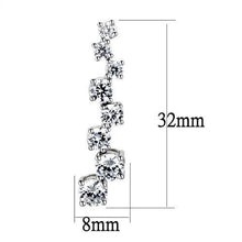 Load image into Gallery viewer, 3W1352 - Rhodium Brass Earrings with AAA Grade CZ  in Clear