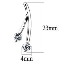 Load image into Gallery viewer, 3W1356 - Rhodium Brass Earrings with AAA Grade CZ  in Clear