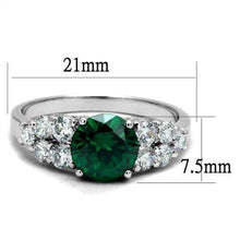 Load image into Gallery viewer, 3W1364 - Rhodium Brass Ring with Synthetic Spinel in Emerald