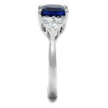 Load image into Gallery viewer, 3W1367 - Rhodium Brass Ring with Synthetic Spinel in London Blue