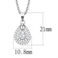 Load image into Gallery viewer, 3W1376 - Rhodium 925 Sterling Silver Chain Pendant with AAA Grade CZ  in Clear