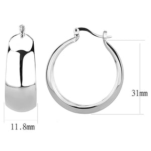 3W1400 - Rhodium Brass Earrings with No Stone