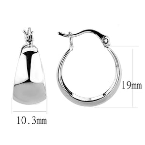 3W1402 - Rhodium Brass Earrings with No Stone