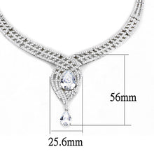 Load image into Gallery viewer, 3W1415 - Rhodium Brass Jewelry Sets with AAA Grade CZ  in Clear