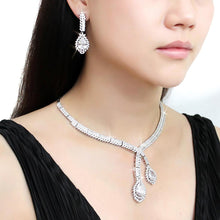 Load image into Gallery viewer, 3W1416 - Rhodium Brass Jewelry Sets with AAA Grade CZ  in Clear