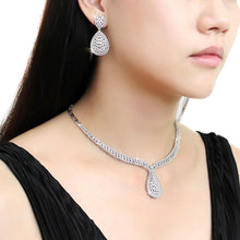 Load image into Gallery viewer, 3W1417 - Rhodium Brass Jewelry Sets with AAA Grade CZ  in Clear