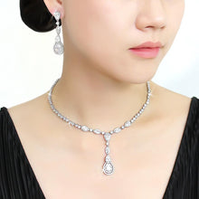 Load image into Gallery viewer, 3W1422 - Rhodium Brass Jewelry Sets with AAA Grade CZ  in Clear