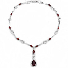 Load image into Gallery viewer, 3W1423 - Rhodium Brass Jewelry Sets with Synthetic Synthetic Glass in Garnet