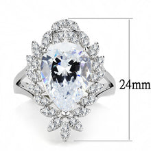 Load image into Gallery viewer, 3W1435 - Rhodium Brass Ring with AAA Grade CZ  in Clear