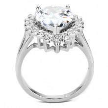 Load image into Gallery viewer, 3W1435 - Rhodium Brass Ring with AAA Grade CZ  in Clear