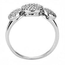 Load image into Gallery viewer, 3W1440 - Rhodium Brass Ring with AAA Grade CZ  in Clear