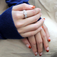 Load image into Gallery viewer, 3W1440 - Rhodium Brass Ring with AAA Grade CZ  in Clear