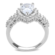 Load image into Gallery viewer, 3W1442 - Rhodium Brass Ring with AAA Grade CZ  in Clear