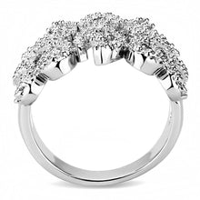 Load image into Gallery viewer, 3W1443 - Rhodium Brass Ring with AAA Grade CZ  in Clear