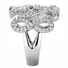 Load image into Gallery viewer, 3W1443 - Rhodium Brass Ring with AAA Grade CZ  in Clear