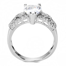 Load image into Gallery viewer, 3W1444 - Rhodium Brass Ring with AAA Grade CZ  in Clear