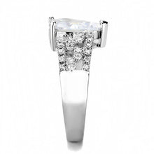 Load image into Gallery viewer, 3W1444 - Rhodium Brass Ring with AAA Grade CZ  in Clear