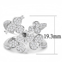 Load image into Gallery viewer, 3W1447 - Rhodium Brass Ring with AAA Grade CZ  in Clear