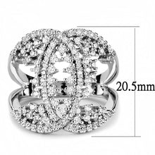 Load image into Gallery viewer, 3W1448 - Rhodium Brass Ring with AAA Grade CZ  in Clear