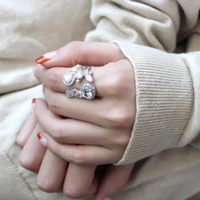 Load image into Gallery viewer, 3W1454 - Rhodium Brass Ring with AAA Grade CZ  in Clear