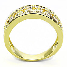 Load image into Gallery viewer, 3W1459 - Gold Brass Ring with AAA Grade CZ  in Clear