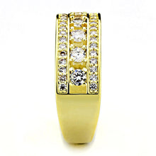 Load image into Gallery viewer, 3W1459 - Gold Brass Ring with AAA Grade CZ  in Clear