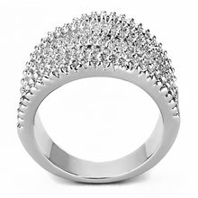 Load image into Gallery viewer, 3W1465 - Rhodium Brass Ring with AAA Grade CZ  in Clear