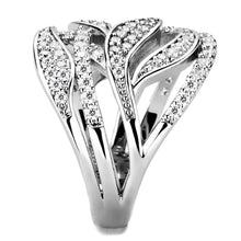 Load image into Gallery viewer, 3W1466 - Rhodium Brass Ring with AAA Grade CZ  in Clear