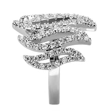 Load image into Gallery viewer, 3W1467 - Rhodium Brass Ring with AAA Grade CZ  in Clear