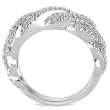 Load image into Gallery viewer, 3W1468 - Rhodium Brass Ring with AAA Grade CZ  in Clear