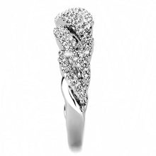 Load image into Gallery viewer, 3W1468 - Rhodium Brass Ring with AAA Grade CZ  in Clear