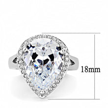 Load image into Gallery viewer, 3W1469 - Rhodium Brass Ring with AAA Grade CZ  in Clear