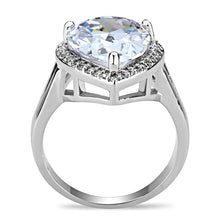 Load image into Gallery viewer, 3W1469 - Rhodium Brass Ring with AAA Grade CZ  in Clear