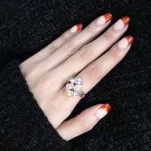 Load image into Gallery viewer, Jean Cocktail Ring - Rhodium Brass, AAA CZ , Multi Color - 3W1474