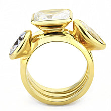 Load image into Gallery viewer, 3W1482 - Gold Brass Ring with AAA Grade CZ  in Clear