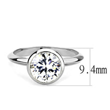 Load image into Gallery viewer, 3W1487 - Rhodium Brass Ring with AAA Grade CZ  in Clear