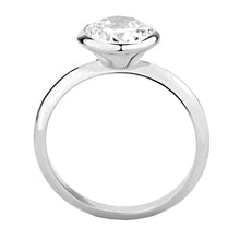 Load image into Gallery viewer, 3W1487 - Rhodium Brass Ring with AAA Grade CZ  in Clear