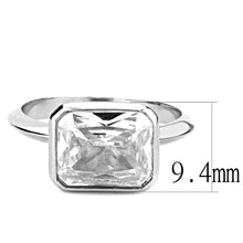 Load image into Gallery viewer, 3W1488 - Rhodium Brass Ring with AAA Grade CZ  in Clear