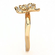 Load image into Gallery viewer, 3W1491 - Rose Gold Brass Ring with Top Grade Crystal  in Clear