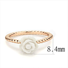 Load image into Gallery viewer, 3W1492 - Rose Gold Brass Ring with Synthetic Synthetic Stone in White