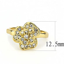Load image into Gallery viewer, 3W1497 - Gold Brass Ring with Top Grade Crystal  in Clear