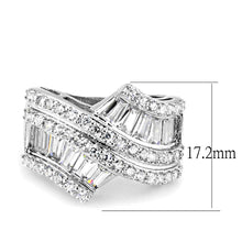 Load image into Gallery viewer, 3W1501 - Rhodium Brass Ring with AAA Grade CZ  in Clear