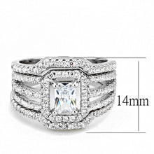 Load image into Gallery viewer, 3W1503 - Rhodium Brass Ring with AAA Grade CZ  in Clear