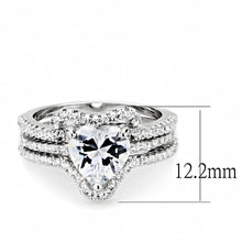Load image into Gallery viewer, 3W1504 - Rhodium Brass Ring with AAA Grade CZ  in Clear